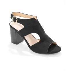 Omhullende sandalen met houten hak