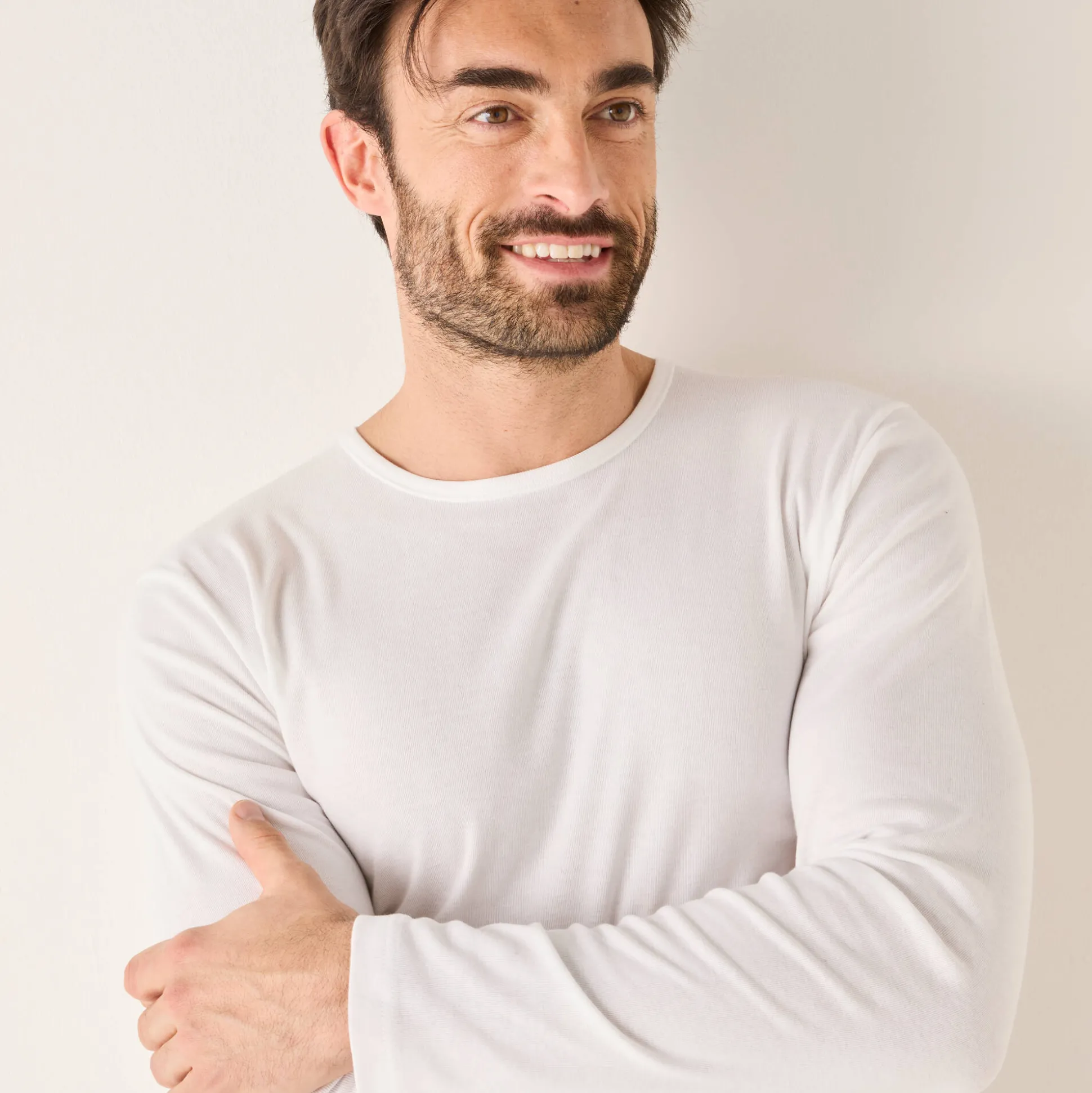 Ondergoed T-shirt voor heren, met ronde hals en lange mouwen