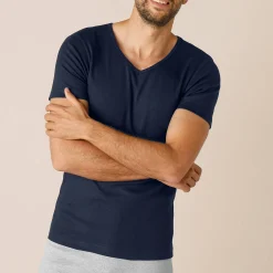 Ondergoed T-shirt voor heren, V-hals en korte mouwen, zachte warmte - set van 2