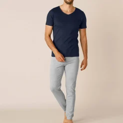 Ondergoed T-shirt voor heren, V-hals en korte mouwen, zachte warmte - set van 2