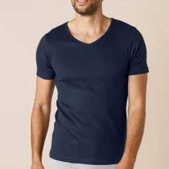Ondergoed T-shirt voor heren, V-hals en korte mouwen, zachte warmte - set van 2