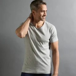 Ondergoed T-shirt voor heren, V-hals en korte mouwen, zachte warmte - set van 2