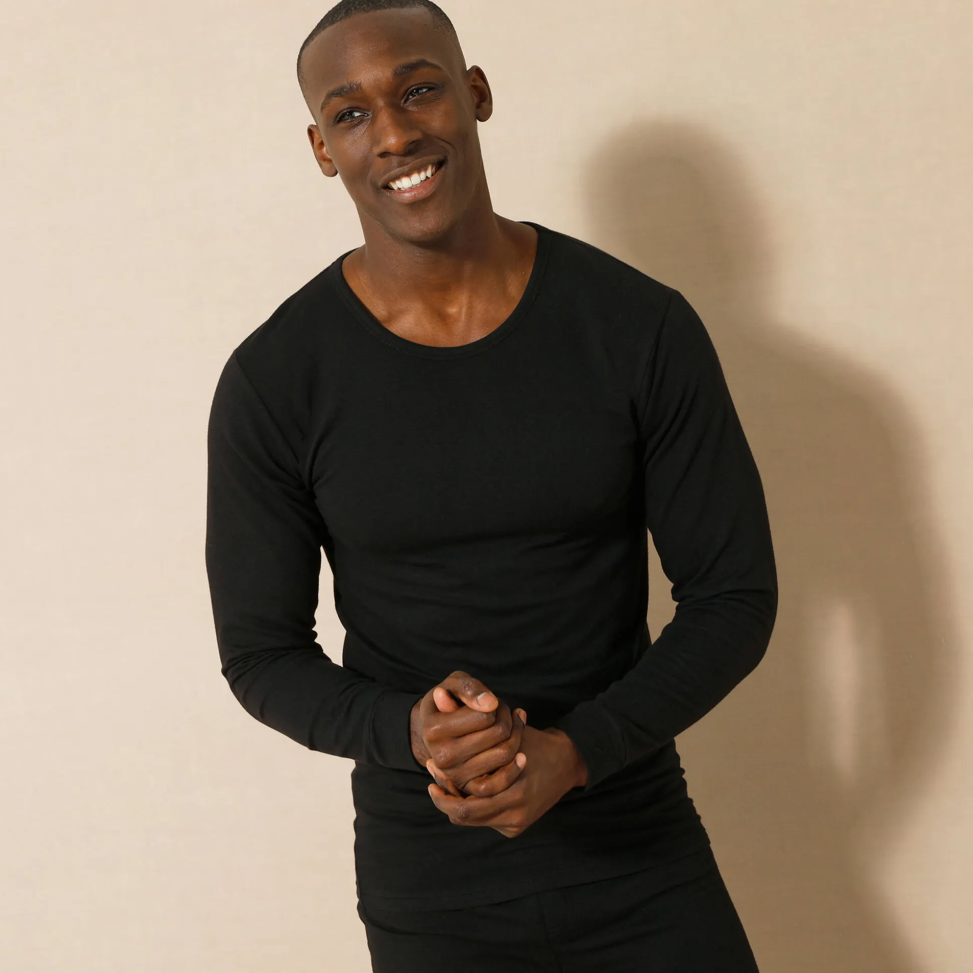 Ondershirt met ronde hals, lange mouwen, matige warmte - set van 2