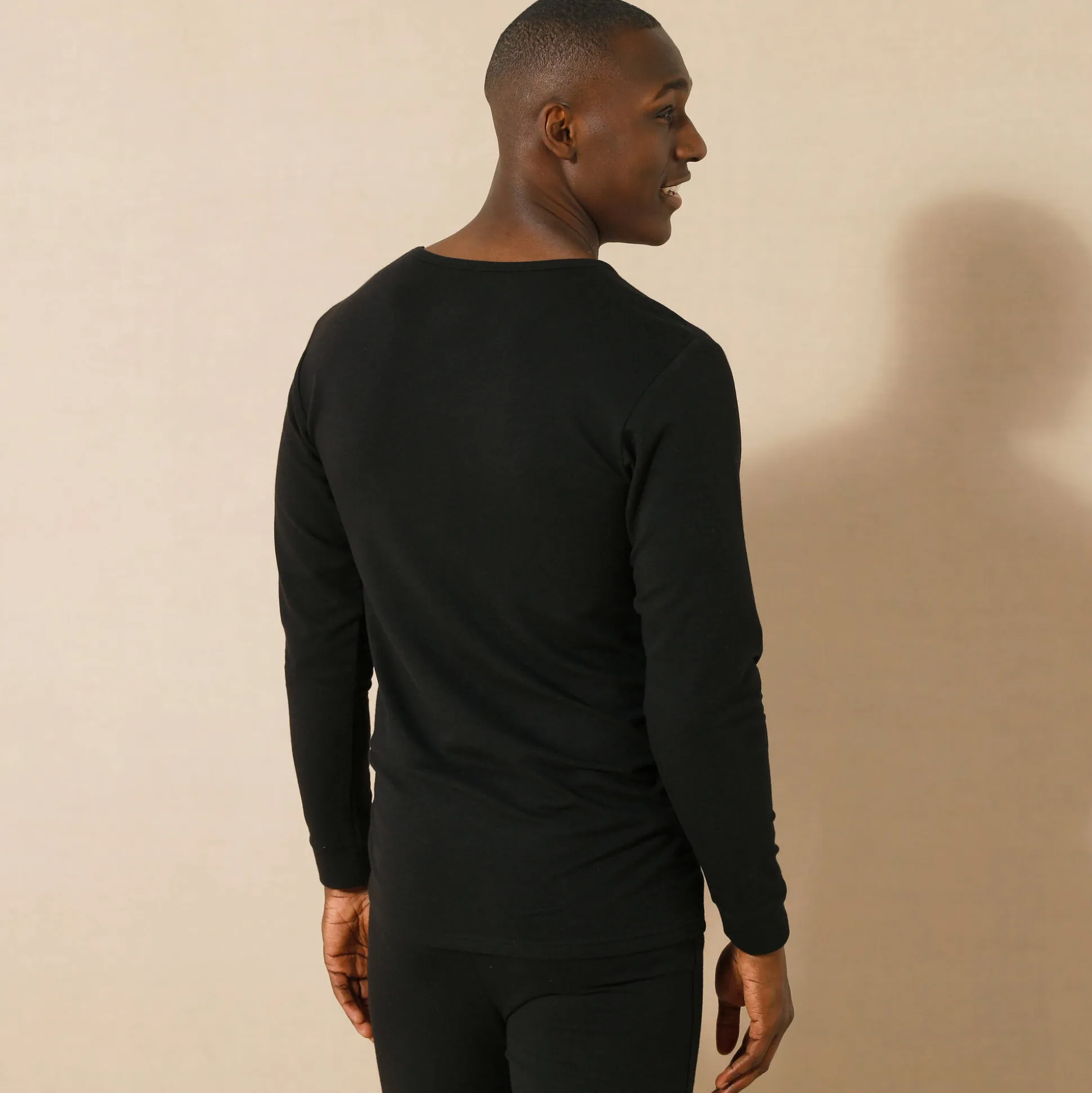 Ondershirt met ronde hals, lange mouwen, matige warmte - set van 2