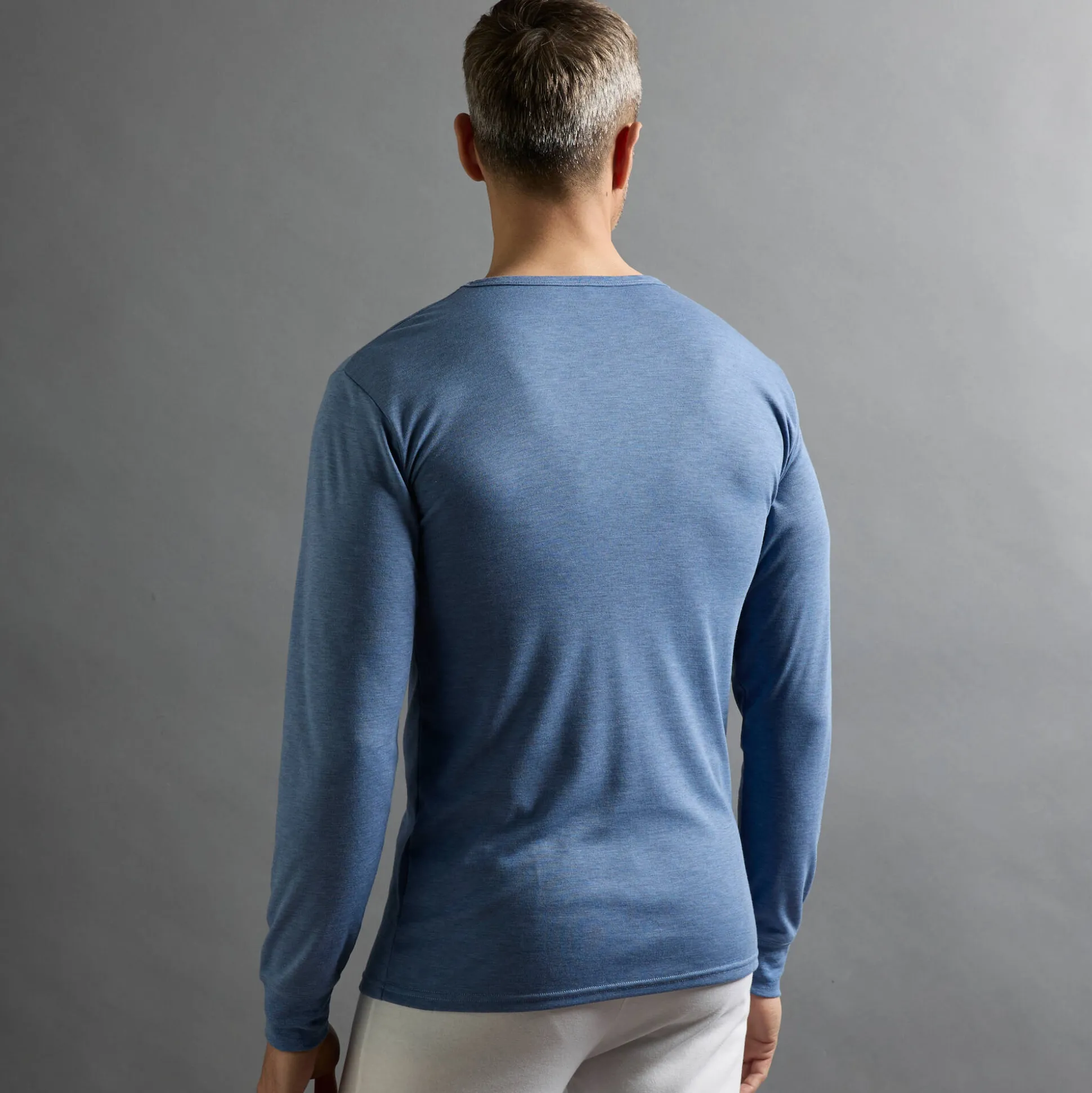 Ondershirt voor heren, met ronde hals en lange mouwen, intense warmte - set van 2