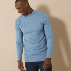 Ondershirt voor heren, opstaande hals en lange mouwen, intense warmte - set van 2