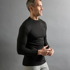 Ondershirt voor heren, opstaande hals en lange mouwen, intense warmte - set van 2