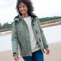 Ondoorlatende effen parka met fleecevoering
