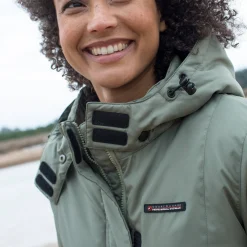 Ondoorlatende effen parka met fleecevoering