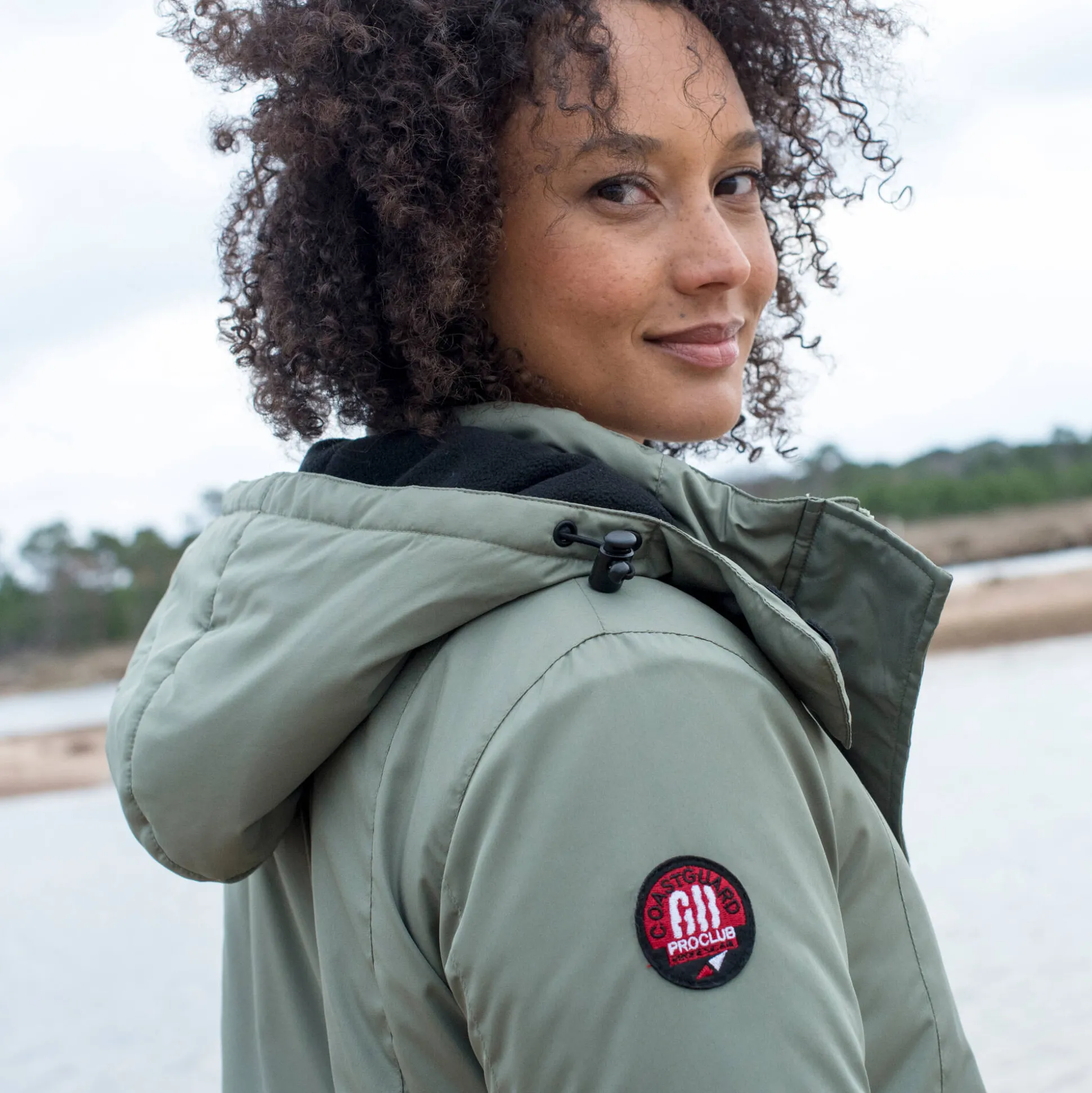 Ondoorlatende effen parka met fleecevoering