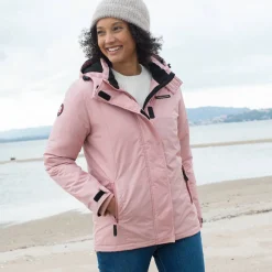 Ondoorlatende effen parka met fleecevoering
