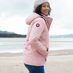 Ondoorlatende effen parka met fleecevoering