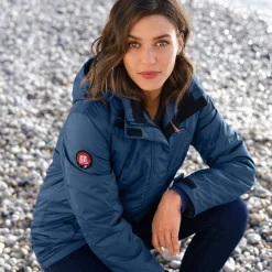 Ondoorlatende effen parka met fleecevoering