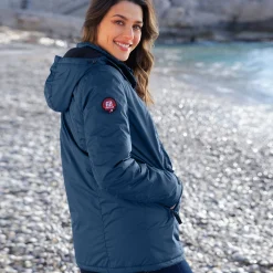Ondoorlatende effen parka met fleecevoering