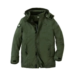 Ondoorlatende parka met fleecevoering en kap