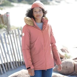 Ondoorlatende parka met rits en afneembare kap