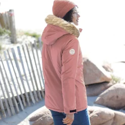 Ondoorlatende parka met rits en afneembare kap
