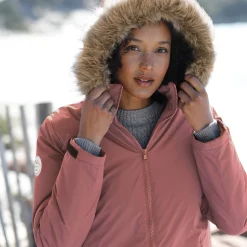 Ondoorlatende parka met rits en afneembare kap