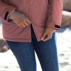 Ondoorlatende parka met rits en afneembare kap
