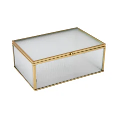 Opbergdoos in glas en metaal