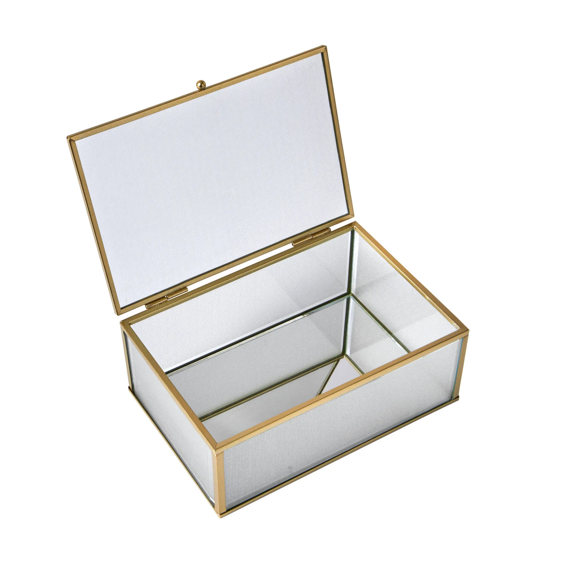 Opbergdoos in glas en metaal