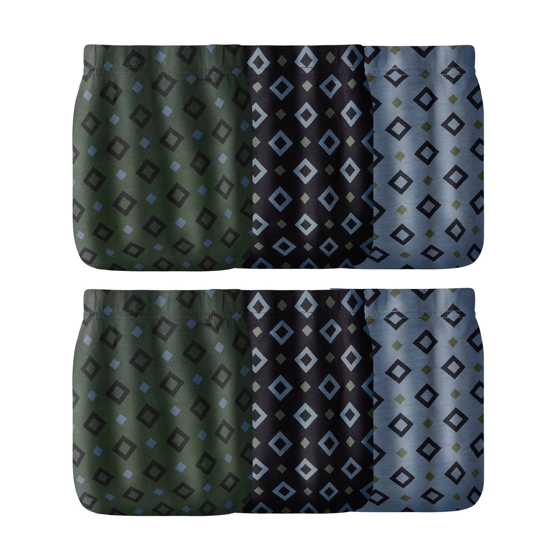 Open, bedrukte slip met hoge taille - set van 6