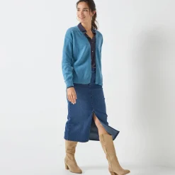 Open vest, mix van wol en mohair