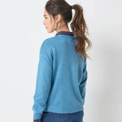 Open vest, mix van wol en mohair