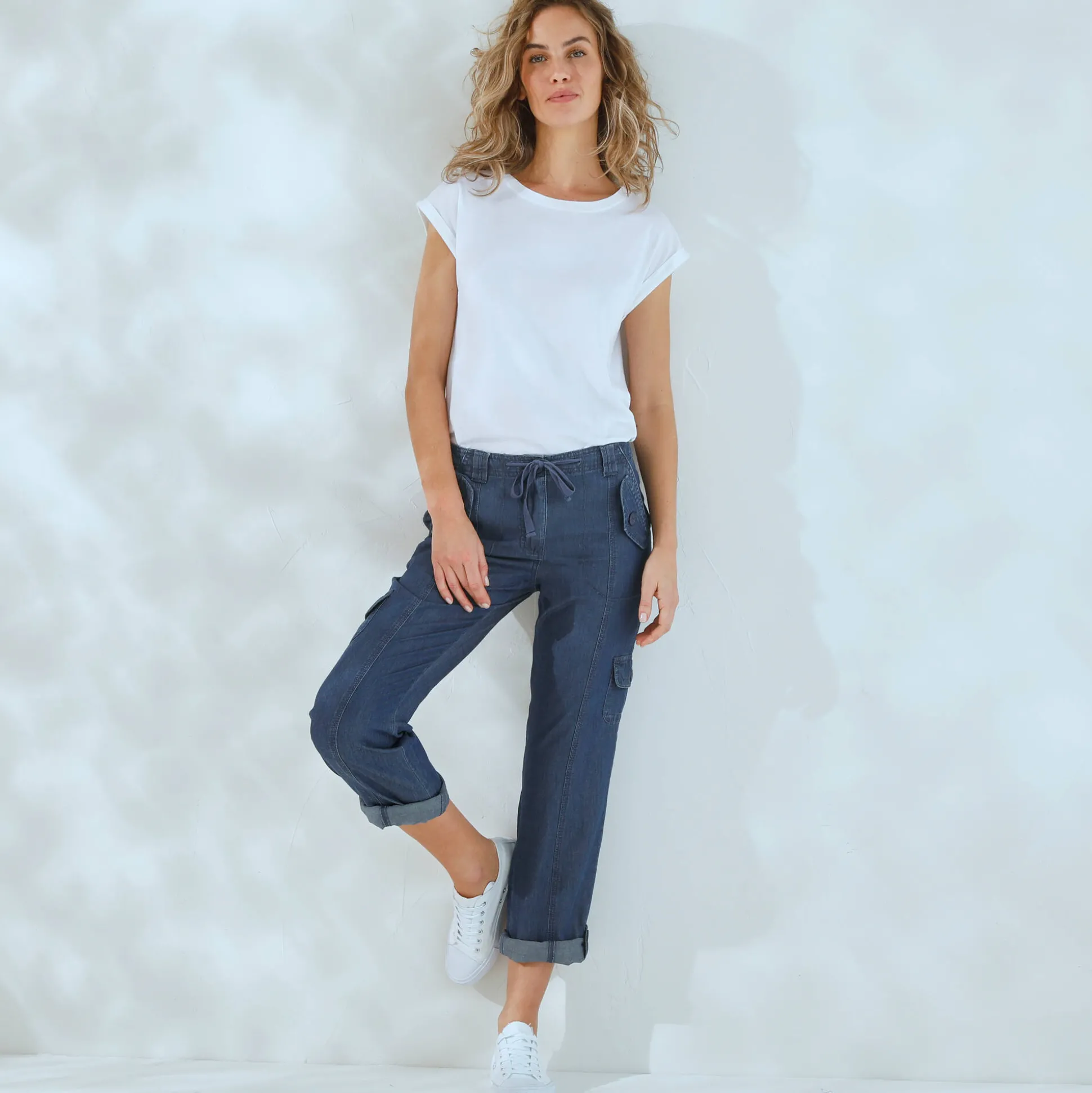 Oprolbare jeans in battlestijl