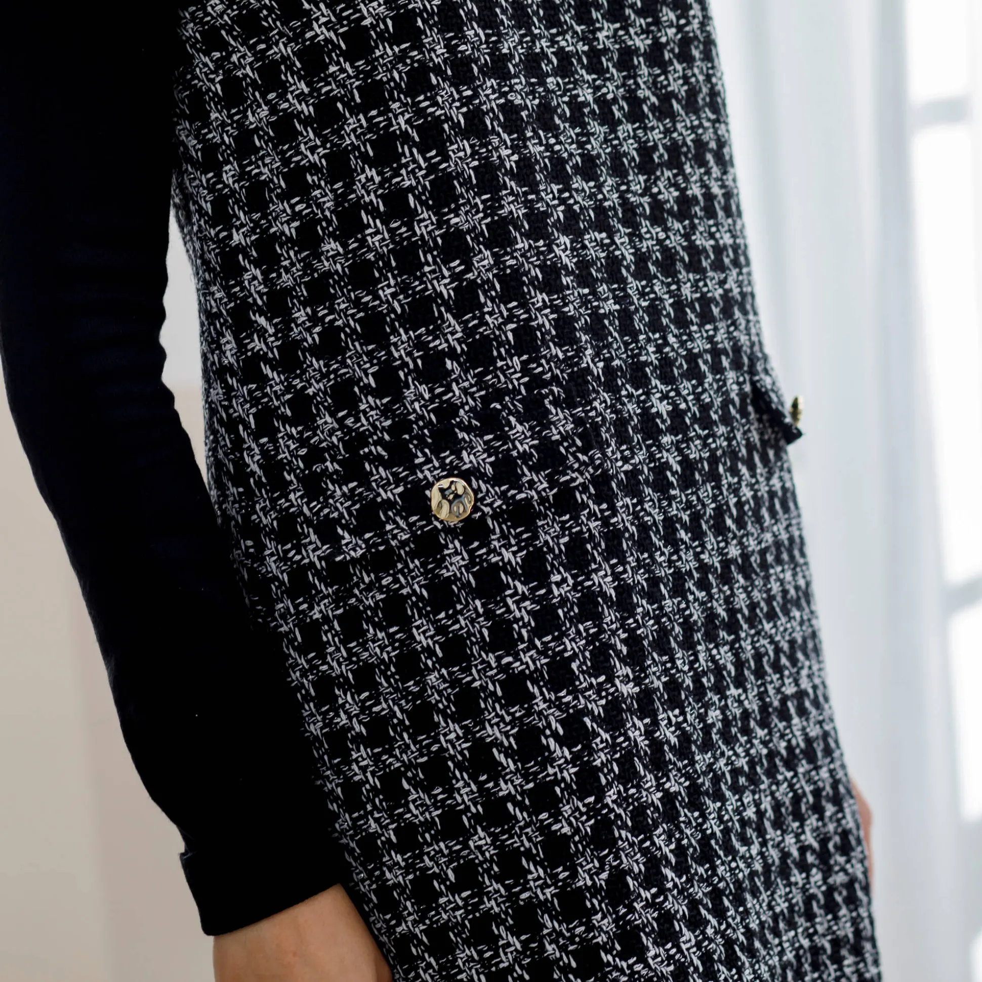 Overgooierjurk, in tweed