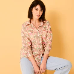 Oversize hemd met bloemenprint