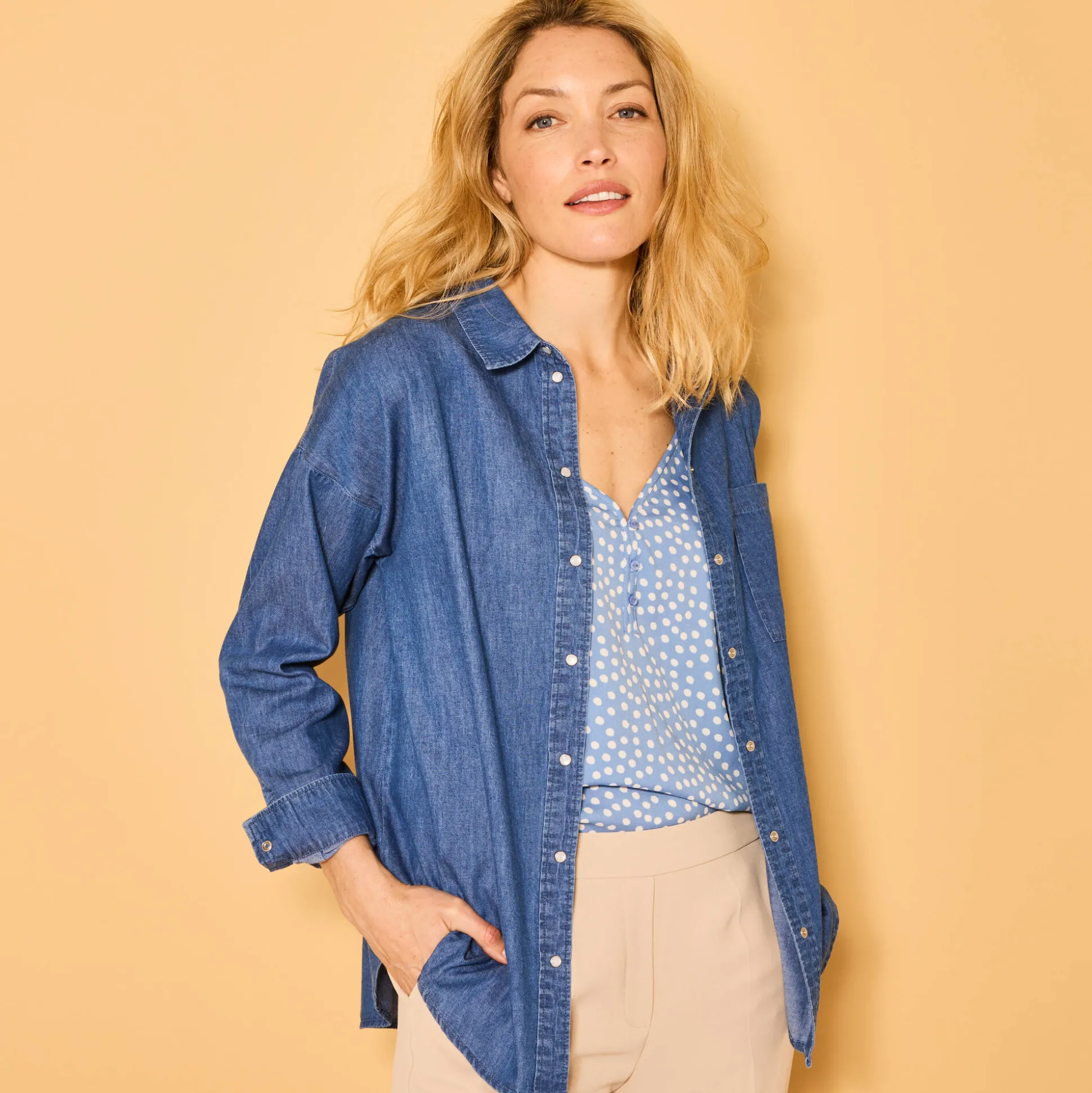 Oversize jeanshemd