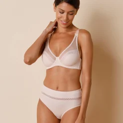 Paia microvezel en plumetis tule slip met hoge taille - set van 2
