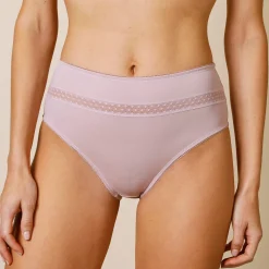 Paia microvezel en plumetis tule slip met hoge taille - set van 2