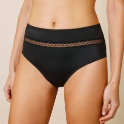 Paia microvezel en plumetis tule slip met hoge taille - set van 2