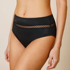 Paia microvezel en plumetis tule slip met hoge taille - set van 2