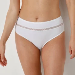 Paia microvezel en plumetis tule slip met hoge taille - set van 2
