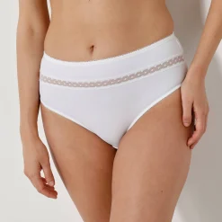 Paia microvezel en plumetis tule slip met hoge taille - set van 2