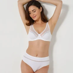 Paia microvezel en plumetis tule slip met hoge taille - set van 2