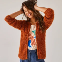 Paletotvest, harig tricot
