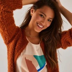 Paletotvest, harig tricot