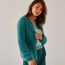 Paletotvest, harig tricot