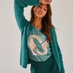 Paletotvest, harig tricot