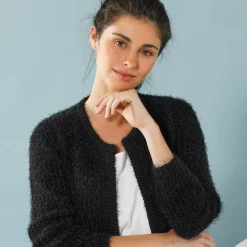 Paletotvest, harig tricot