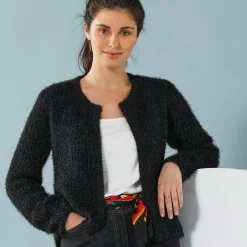 Paletotvest, harig tricot
