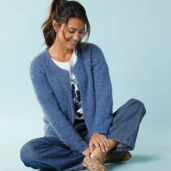Paletotvest, harig tricot