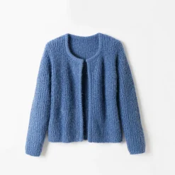 Paletotvest, harig tricot