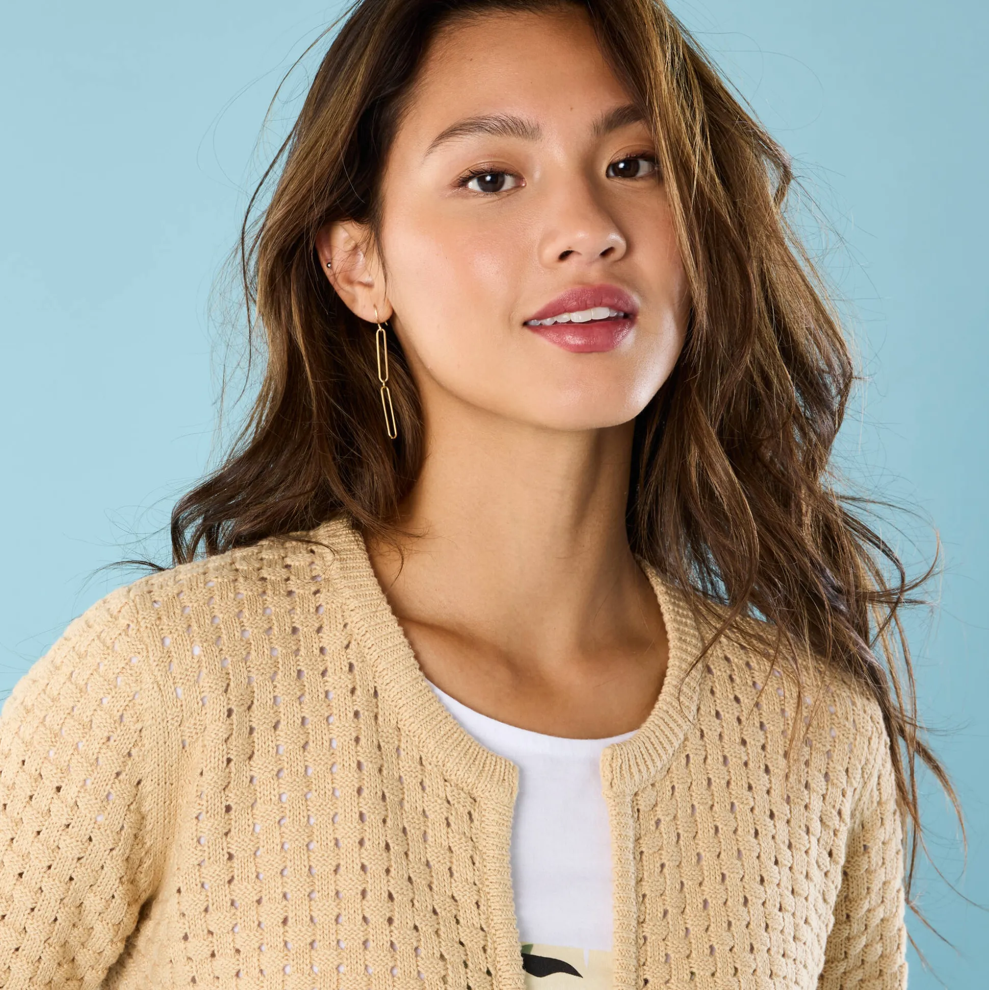 Paletotvest in fantasietricot, Kleine Lengtes