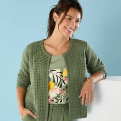 Paletotvest in fantasietricot, Kleine Lengtes