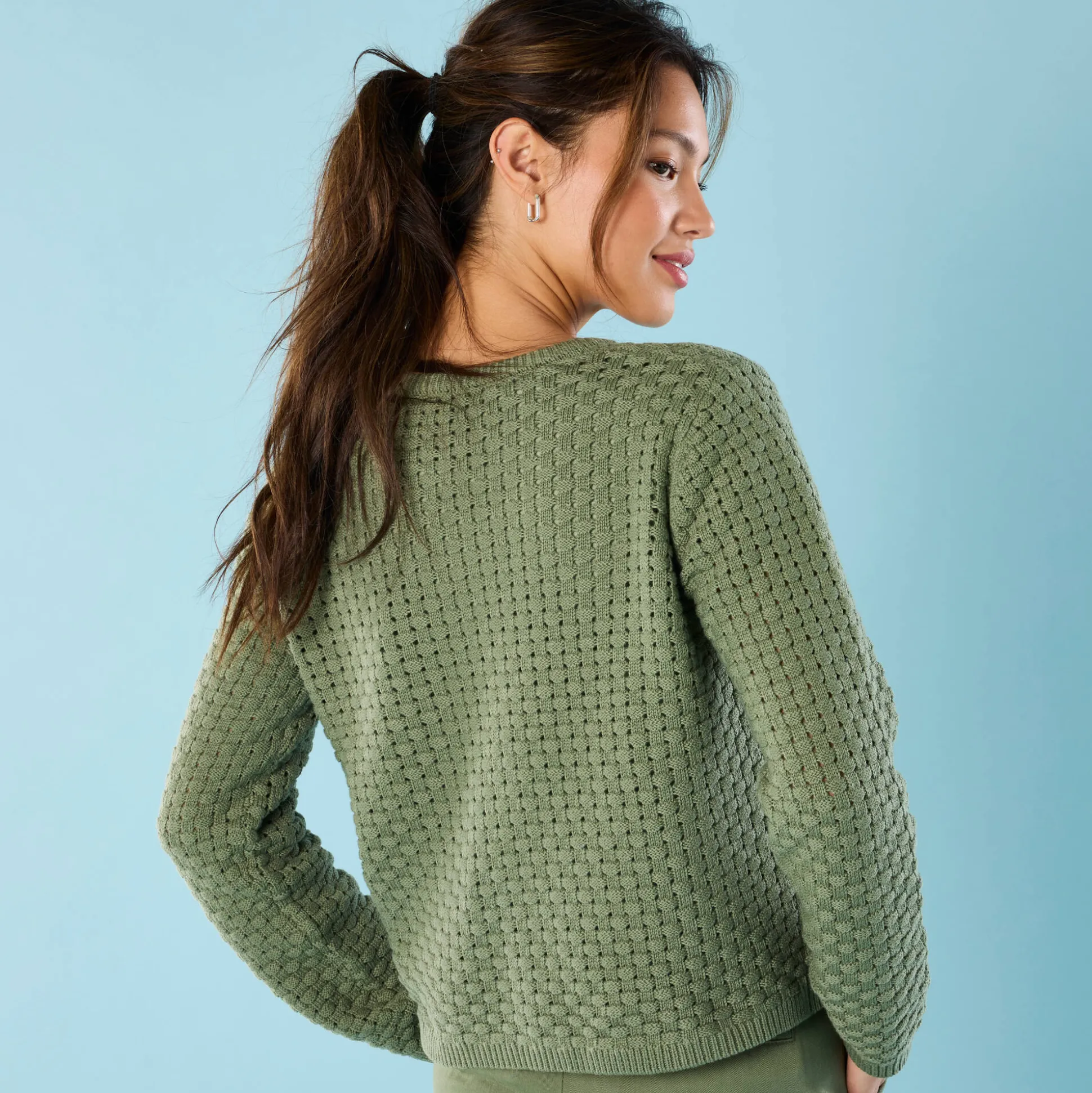 Paletotvest in fantasietricot, Kleine Lengtes